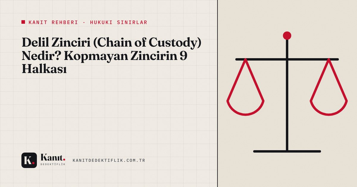 Delil Zinciri (Chain of Custody) Nedir? Kopmayan Zincirin 9 Halkası