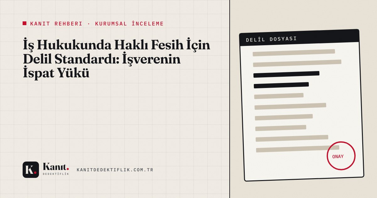 İş Hukukunda Haklı Fesih İçin Delil Standardı: İşverenin İspat Yükü