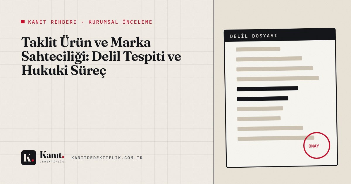 Taklit Ürün ve Marka Sahteciliği: Delil Tespiti ve Hukuki Süreç