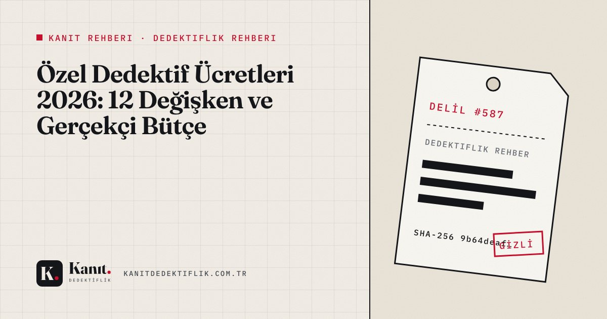 Özel Dedektif Ücretleri 2026: 12 Değişken ve Gerçekçi Bütçe